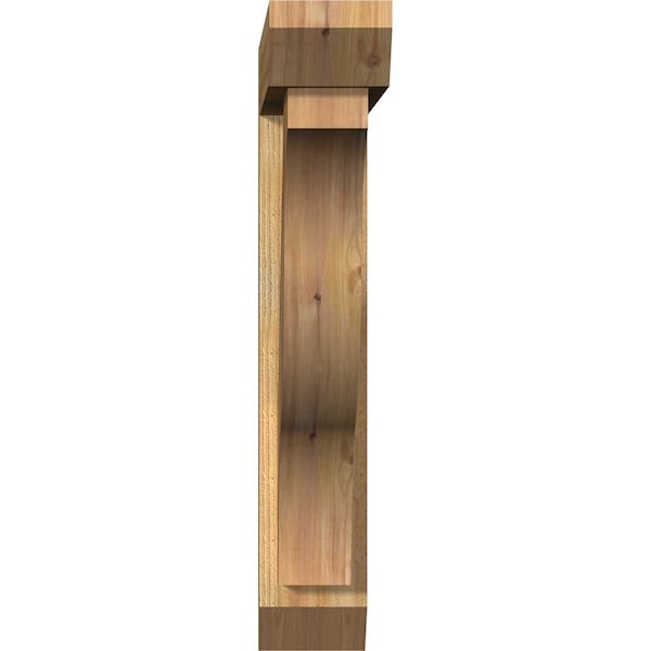 Funston Slat Rough Sawn Bracket W/ Offset Brace, Western Red Cedar, 6W X 30D X 34H